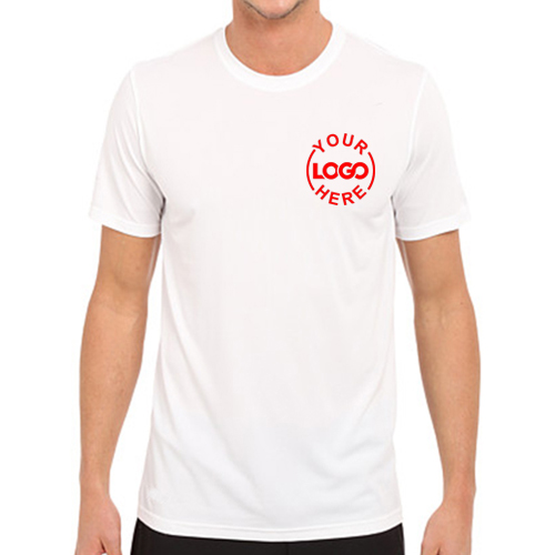 Embroidered Dri fit mesh round neck White industrial T-Shirt